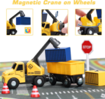 12-Piece Battery Operated Train Set - Magnetic Mini Construction Cars for Toddlers, Compatible with Most Wooden Tracks! - Image 4