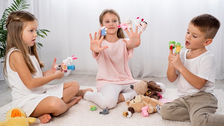 Kids playing with toys