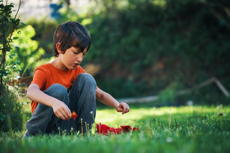 Child playing alone