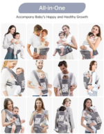 Versatile Baby Carrier for Newborns to Toddlers with Adjustable Hood for All Seasons and Positions - Image 4