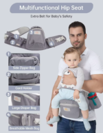 Versatile Baby Carrier for Newborns to Toddlers with Adjustable Hood for All Seasons and Positions - Image 6