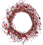 20-Inch Valentine’s Day Wreath with Adorable Hearts and Berries - Perfect for Front Door Decor, Anniversary Gifts, and Wedding Celebrations (Red/Pink) - Image 5