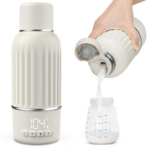 Travel-Friendly Portable Bottle Warmer - Fast 2.5 Min Heating for Breast Milk & Formula, 10400mAh Battery, 17oz Capacity, Quick Charging