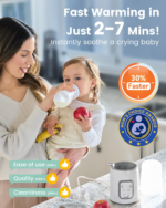 8-in-1 Fast Baby Bottle Warmer - Accurate Temperature Control, Defrost, Sterilize, and Keep Warm Functions for Breastmilk & Formula - Image 2