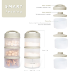 Stackable Portable Milk Powder Dispenser - 2 Pack in Warm Grey - Image 2