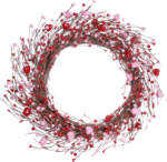 20-Inch Valentine’s Day Wreath with Adorable Hearts and Berries - Perfect for Front Door Decor, Anniversary Gifts, and Wedding Celebrations (Red/Pink)