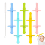 Hollow Teether Tube Chew Straw Sensory Toy Set - BPA Free Silicone Teething Toys for Infants & Toddlers (3-36 Months) - Freezable 6 Pack for Learning & Development - Image 9