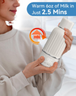 Travel-Friendly Portable Bottle Warmer - Fast 2.5 Min Heating for Breast Milk & Formula, 10400mAh Battery, 17oz Capacity, Quick Charging - Image 2