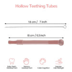 Hollow Teether Tube Chew Straw Sensory Toy Set - BPA Free Silicone Teething Toys for Infants & Toddlers (3-36 Months) - Freezable 6 Pack for Learning & Development - Image 5