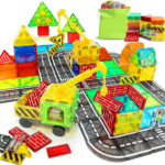 Magnetic Road Construction Set with Vehicle Toys for Toddlers - Ideal Gift for Christmas and Birthdays - Image 2