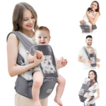 Versatile Baby Carrier for Newborns to Toddlers with Adjustable Hood for All Seasons and Positions