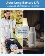 Travel-Friendly Portable Bottle Warmer - Fast 2.5 Min Heating for Breast Milk & Formula, 10400mAh Battery, 17oz Capacity, Quick Charging - Image 4