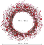20-Inch Valentine’s Day Wreath with Adorable Hearts and Berries - Perfect for Front Door Decor, Anniversary Gifts, and Wedding Celebrations (Red/Pink) - Image 2