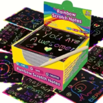 125 Rainbow Scratch-Off Pad Cards - Mini Art Notes for Creative Crafts for Kids and Teens
