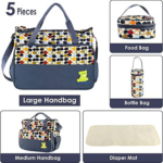 5-Piece Stylish Baby Diaper Bag Set for Moms - Convenient Shoulder Bags - Image 3