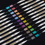 24-Color Metallic Marker Pens - Fine Point Paint Markers for DIY Crafts, Calligraphy, and Art on Black Paper, Fabric, and More!