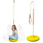 Outdoor Saucer Swing for Kids - Backyard Playground Accessories for Indoor and Outdoor Use - Image 2