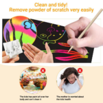 125 Rainbow Scratch-Off Pad Cards - Mini Art Notes for Creative Crafts for Kids and Teens - Image 5