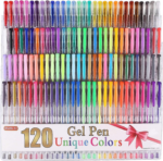 Vibrant  120 Gel Pen Set - 120 Unique Colors for Stunning Adult Coloring and Art Projects