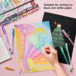 Vibrant  Pastel Gel Pens - 24 Milky Colors for Stunning Black Paper Art, Adult Coloring, Doodling, and Scrapbooking! - Image 4