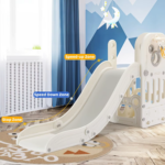 L-Shaped 5-in-1 Kids Slide Climber with Ball & Hoop, Storage Space, and Non-Slip Steps for Indoor/Outdoor Play - Image 5