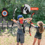 Youth Archery Bow Set Featuring LED Illuminated Bow and 20 Suction Cup Arrows for Children