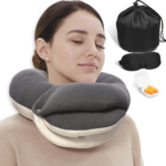Kids Travel Pillows - 360° Head Support for Comfortable Airplane Sleep, Soft Neck Pillow for Car Travel, Ideal for Boys (Small, Pink Grey, 40-90 Lbs) - Image 9