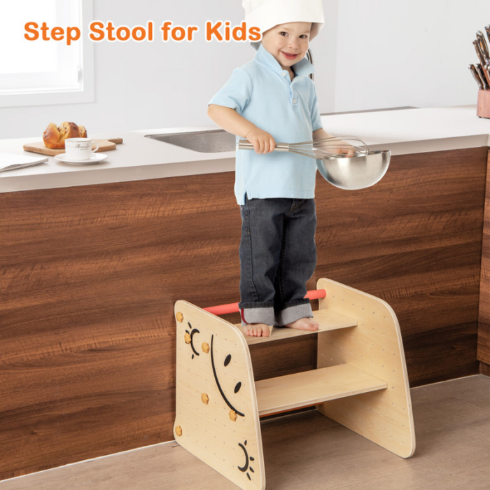 Wooden Triangle Climber Set with Seesaw for Children - Image 2