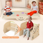 Wooden Triangle Climber Set with Seesaw for Children - Image 5