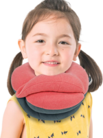 Kids Travel Pillows - 360° Head Support for Comfortable Airplane Sleep, Soft Neck Pillow for Car Travel, Ideal for Boys (Small, Pink Grey, 40-90 Lbs) - Image 2