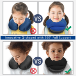 Kids Travel Pillows - 360° Head Support for Comfortable Airplane Sleep, Soft Neck Pillow for Car Travel, Ideal for Boys (Small, Pink Grey, 40-90 Lbs) - Image 3