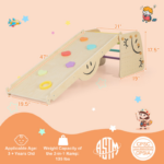 Wooden Triangle Climber Set with Seesaw for Children - Image 4
