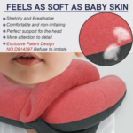 Kids Travel Pillows - 360° Head Support for Comfortable Airplane Sleep, Soft Neck Pillow for Car Travel, Ideal for Boys (Small, Pink Grey, 40-90 Lbs) - Image 4