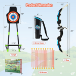 Youth Archery Bow Set Featuring LED Illuminated Bow and 20 Suction Cup Arrows for Children - Image 4