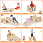 Wooden Triangle Climber Set with Seesaw for Children - Image 6