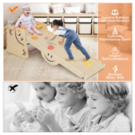 Wooden Triangle Climber Set with Seesaw for Children - Image 8
