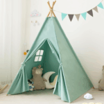 Kids Teepee Tent - Portable Indoor/Outdoor Play Tent in White - Image 13