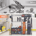 Ultimate Garage Sports Equipment Organizer - Versatile Golf Bag Stand & Ball Storage Rack for Indoor/Outdoor Use - Perfect for Kids Toys & Bins with Baskets - Image 7