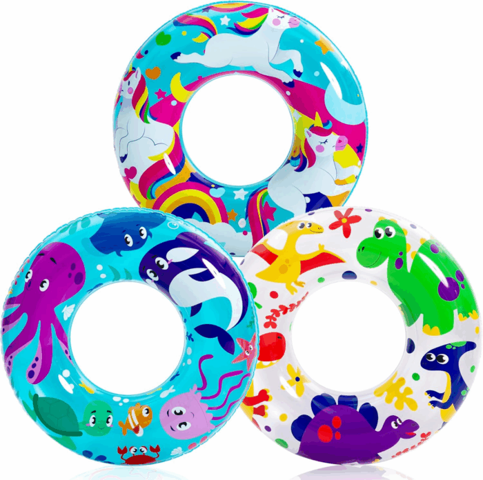 Glitter Donut Pool Float Set - Fun 32.5” Inflatable Tubes for Pool Parties & Donut Celebrations (3 Pack) - Image 7