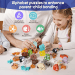 Engaging 52-Piece Wooden Alphabet Animal Matching Game for Toddlers - Fun ABC Peg Puzzles for Kids Ages 3-5 - Ideal Preschool Learning Activity!