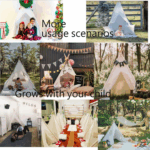 Kids Teepee Tent - Portable Indoor/Outdoor Play Tent in White - Image 4