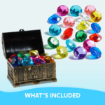 Diving Gems Pool Toys - 16 Colorful Diamond Treasure Set with Pirate Chest for Underwater Fun and Swim Training - Perfect Gift for Kids! - Image 3