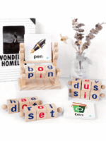 Words Spelling Game Set - Fawn Toy for Kids! Featuring Vowel Letter Pairing, Ideal for Cognitive Early Education, Comes with Wooden Reading Blocks and Flashcards to Enhance Language Skills and Learning Fun - Image 4