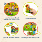 Peek & Explore School Bus Chunky Puzzle - Fun Learning Puzzle for Toddlers & Kids 2+ - Image 4