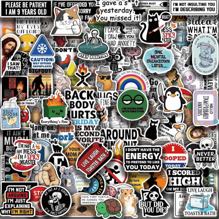 100 Pcs Hilarious Cat Stickers - Adorable Vinyl Memes for Water Bottles, Laptops, Phones & More! - Image 11