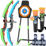 Ultimate LED Bow and Arrow Set for Kids - 2 Pack with 24 Suction Cup Arrows, Target & Quivers - Perfect Indoor/Outdoor Sport Gift for Boys & Girls Ages 4-8!