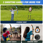 Ultimate LED Bow and Arrow Set for Kids - 2 Pack with 24 Suction Cup Arrows, Target & Quivers - Perfect Indoor/Outdoor Sport Gift for Boys & Girls Ages 4-8! - Image 2