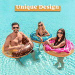 Glitter Donut Pool Float Set - Fun 32.5” Inflatable Tubes for Pool Parties & Donut Celebrations (3 Pack) - Image 3