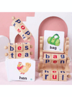 Words Spelling Game Set - Fawn Toy for Kids! Featuring Vowel Letter Pairing, Ideal for Cognitive Early Education, Comes with Wooden Reading Blocks and Flashcards to Enhance Language Skills and Learning Fun - Image 5
