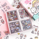 Adorable Kawaii Sticker Set - 100 Sheets of Cute Transparent Cartoon Animals & Flowers for Scrapbooking, Bullet Journals, DIY Crafts, Planners, and More!